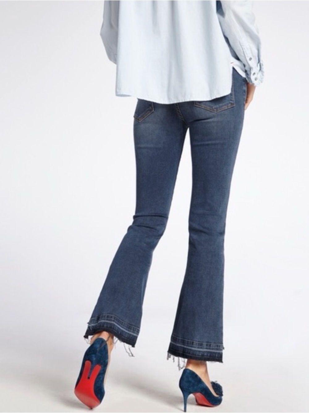 Frame Le Crop Mini Boot Raw Frayed Hem Jeans